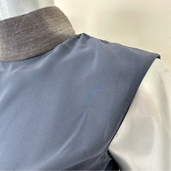 Brunello Cucinelli women silk blouse with chain collar size S Retail 1450$ - Picture 3 of 10